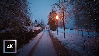 Heavy Snowfall Walk in Hallstatt Austria Windy Binaural Winter Sounds ❄️ ASMR [upl. by Aneerehs431]