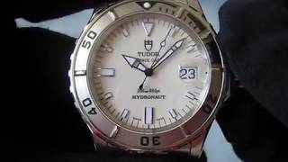 Tudor Hydronaut Ref89190 07 serial Ivory Dial Stainless Steel Automatic Watch Function Testing [upl. by Aidahs]