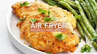 Crispy Air Fryer Breaded Chicken Breasts  Low Carb Deliciousness [upl. by Siuqaj]