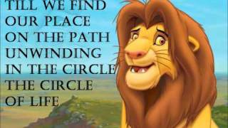 The Lion King  Circle of life with lyrics [upl. by Grata552]