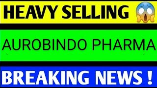 AUROBINDO PHARMA SHARE LATEST NEWS TODAYAUROVINDO PHARAM SHARE ANALYSISAUROBINDO PHARMA SHARE NEWS [upl. by Lemyt974]