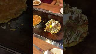 Okonomiyaki in Osaka 😍🥢 japanfood japanfoodvlog osaka [upl. by Zeb576]