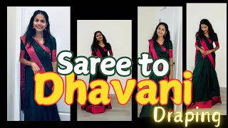 Drape your Saree in to Dhavani Lahenga Step by step tutorial [upl. by Ruosnam]