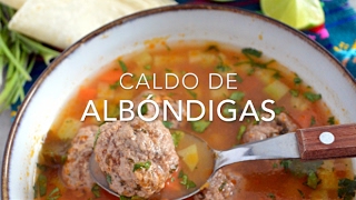 SOPA O CALDO DE ALBÓNDIGAS  Recetas fáciles Pizca de Sabor [upl. by Nylehtak]