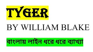 Tyger by William Blake Songs of Experience line by line analysis in bengali [upl. by Lyell]