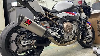 bmw s1000rr 2020 exhaust akrapovic racing line [upl. by Idnyc824]