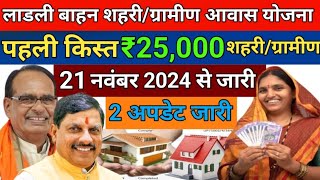 Ladli Behna Awas Yojana Mp 2025 ladli behna awas yojana update  awas 2025 [upl. by Elexa875]