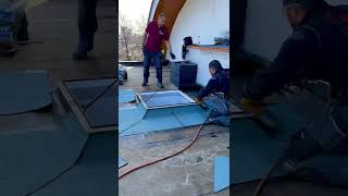 How to make a Dormer window neatly waterproof with roofing material [upl. by Ahsital]