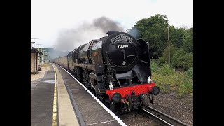 70000 Britannia at speed through Micheldever station [upl. by Avik]