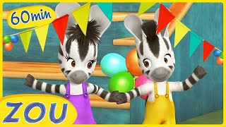 ZOU viert feest  Compilatie 1 Uur  ZOU in het Nederlands 🦓  Kindertekeningen [upl. by Erehpotsirhc627]