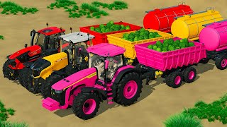 JOHN DEERE vs FENDT vs CLAAS vs DEUTZ FAHR TRACTORS BATTLE ROYALE  Farming Simulator 22 [upl. by Otilia]