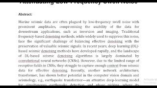 ME TransNet A Modal Enhanced Transformer Denoising Network for Attenuating Low Frequency Swell Noise [upl. by Otinauj708]