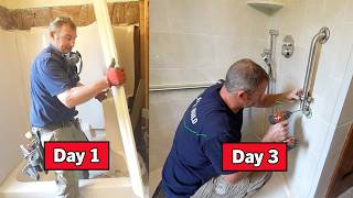 Unbelievable Tub to Shower Remodel in 3 days A MILLION DOLLAR BUSINESS [upl. by Joby]