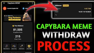 Capybara withdraw  how to withdraw capybara meme bot  capybara bot withdraw system  CapybaraMeme [upl. by Jannery]