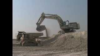 Liebherr R984C 3pass loading Cat 773s [upl. by Ibba]