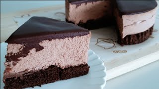 NO BAKE CHOCOLATE MOUSSE CAKE  MELT IN YOUR MOUTH l Pinoy juicy bites [upl. by Swann]