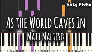 Matt Maltese  As the World Caves In Easy Piano Piano Tutorial Sheet [upl. by Elora]