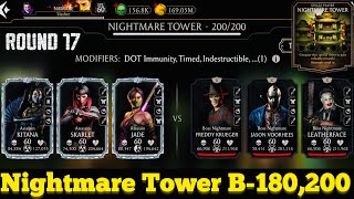 Nightmare Tower Boss Battle 200 amp 180 Fight  Reward MK Mobile  Assassin Team Vs Boss Nightmare [upl. by Yltneb]