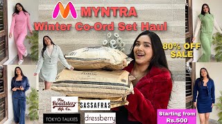 Myntra Winter Haul 🥰 Warm COORD Set 😱 Under Rs1200  Winter Clothing Haul  Kirti Agarwal [upl. by Palmira]