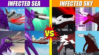 Infected Sea vs Infected Sky Battles  SPORE [upl. by Nyledam]