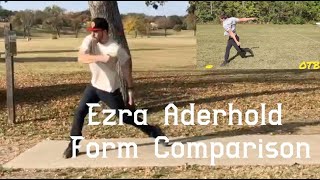 Ezra Aderhold Form Comparison  Backhand Form Progress  Disc Golf [upl. by Orelie510]