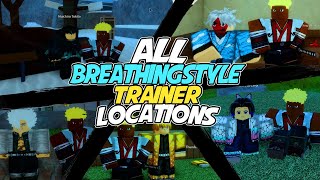 ALL Breathing Style Trainer Locations in Demon Slayer RPG 2 [upl. by Darnall]