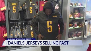 Commanders QB Jayden Daniels jerseys selling fast [upl. by Spearing]