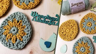 Podkładka na szydełku w kształcie jajka crochet egg coaster Ozdoby wielkanocne na szydełku [upl. by Kaasi968]