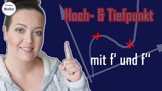 Hochpunkt  Tiefpunkt mit f und f  Erklärung und Beispiel by einfach mathe [upl. by Leaj]