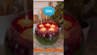 🎅 Cómo Hacer un Centro de Mesa Navideño 🎄 Velas Flotantes Paso a Paso [upl. by Woods]