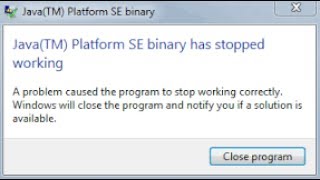 HOW TO FIX JAVA SE BINARY HAS STOPPED WORKING [upl. by Ettezil]