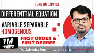 Differential Equation First Order and Degree Methods amp Solution [upl. by Anigal]