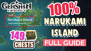 How to Narukami Island 100 FULL Exploration ⭐ ALL CHESTS GUIDE 【 Genshin Impact 】 [upl. by Phenice351]