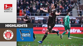 St Pauli Still In Command  FC St Pauli  Hertha BSC 20  Highlights  MD 25  Bundesliga 2 [upl. by Leimaj]