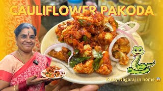 Kutty Nagaraj 😱  Cauliflower 65pakoda recipe  Evening snack ❤️ [upl. by Tnecillim]