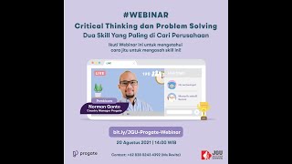 WEBINAR CRITICAL THINKING AND PROBLEM SOLVING [upl. by Nwonknu439]