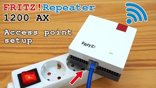 FRITZ Repeater 1200 AX WiFi 6 extender dualband • Access point mode setup [upl. by Nallak]