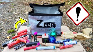 Wie viele BÖLLER ÜBERLEBT ein FEUERFESTER LIPO SAFE BAG [upl. by Notsuoh]