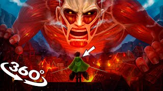 VR 360° Colossal Titan attacks Shiganshin  Help  Attack on Titan season 4 part 2 2022 [upl. by Eelinnej492]