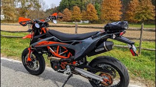 2022 KTM 690 SMC R  Upgrade exhaust Arrow Full Black  And sound test [upl. by Cortie136]