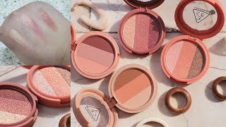 3CE TRIPLE SHADOW 2019 SWATCHES amp REVIEW  KBEAUTY [upl. by Ahteral489]