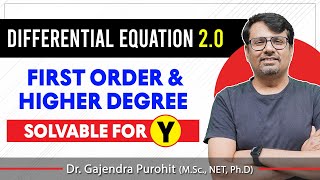 Differential Equation  First Order And Higher Degree Solvable For Y  By GP Sir [upl. by Ammeg965]