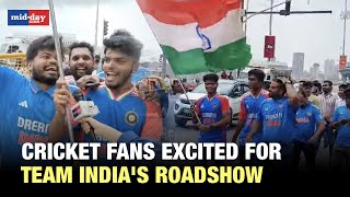 Team India Mumbai Roadshow Excited Cricket Fans Cheer With Joy Ahead Of The Roadshow [upl. by Dukie]