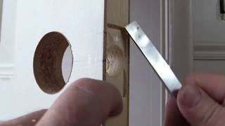 how to drill new door knob  for the beginner [upl. by Wilkins]