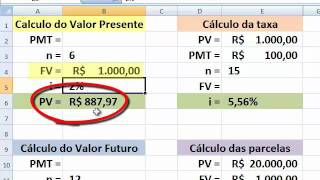 Matemática Financeira Usando o Excel [upl. by Lacram]