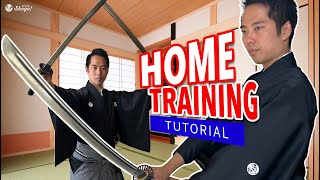 3 Basic Katana Trainings that Beginners Can Do at Home  Taught by a Japanese Iaido Trainee [upl. by Enegue]