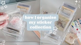 how I organise my sticker collection ✨ organise stationery with me calming [upl. by Garvin]