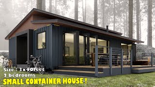 3x40ft Shipping Container Homes  Cozy small container house  2 bedrooms [upl. by Ahsyas]