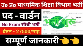 यू0पी0 वार्डन नई भर्ती 2024  UP Warden Vacancy 2024  up madhyamic shiksh vibhag wardan bharti 2024 [upl. by Duaner]