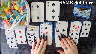 ASMR Eating Gummies amp Solitaire Game Play  Whispered Long Nails [upl. by Ila670]